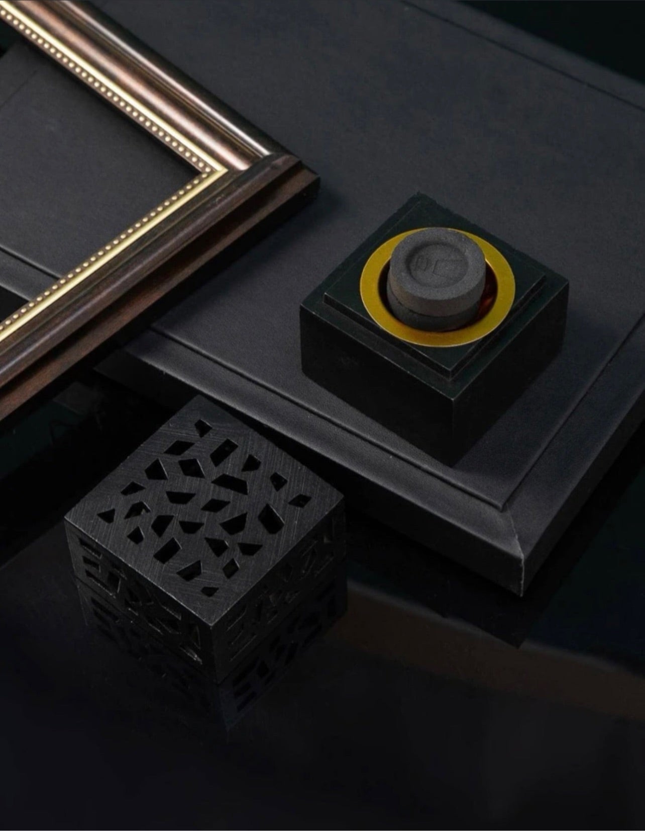 Black Cut Out Square Bakhoor Burner